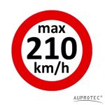 Geschwindigkeitsaufkleber Winterreifen Aufkleber 160 - 240 km/h Auswahl: (10 Stück, 210 km/h)